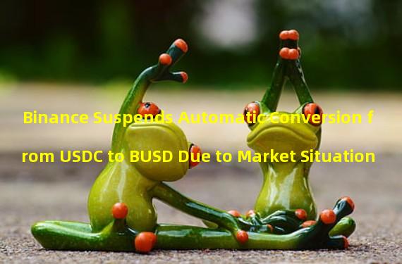 Binance Suspends Automatic Conversion from USDC to BUSD Due to Market Situation