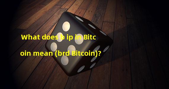 What does b ip in Bitcoin mean (brd Bitcoin)?