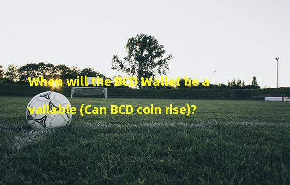 When will the BCD Wallet be available (Can BCD coin rise)? 